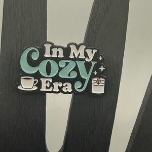 “In my cozy era” enamel pin